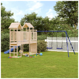 Playhouse with Slide Swings Rockwall Solid Wood Pine