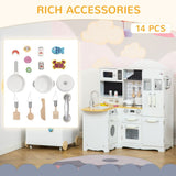 Large Kitchen Playset w/ Full Accessories - White