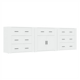 Sideboards 3 pcs White Engineered Wood