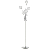 K9 Crystal Floor Lamp for Living Room, 5 Light Upright Standing Lamp, Silver