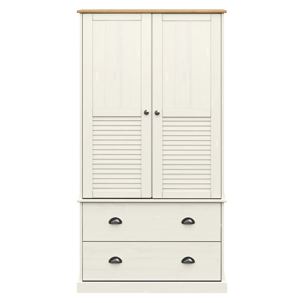 Wardrobe VIGO White 90x55x176 cm Solid Wood Pine