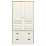 Wardrobe VIGO White 90x55x176 cm Solid Wood Pine