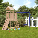 Playhouse with Swing Climbing Wall Solid Wood Pine