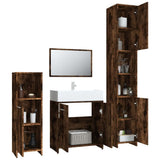 4 Piece Bathroom Furniture Set Smoked Oak Engineered Wood