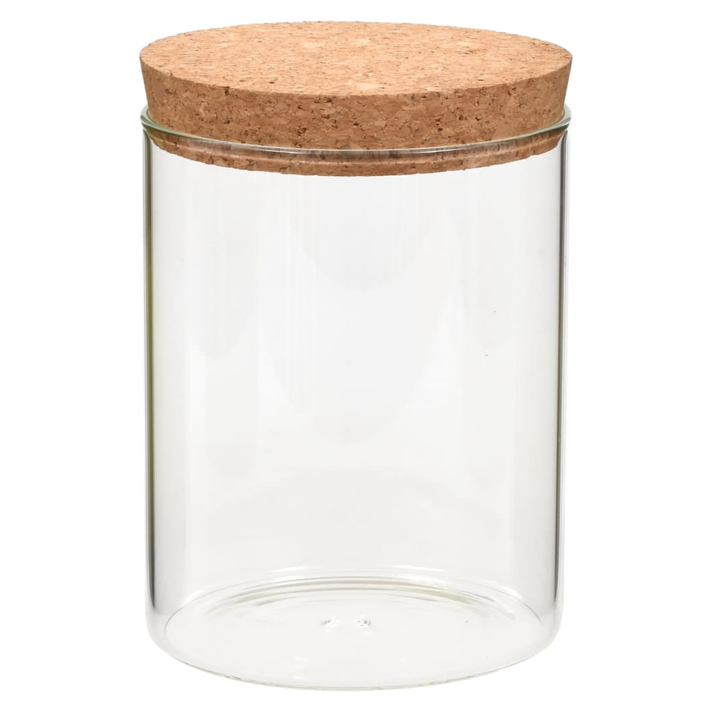 Storage Glass Jars with Cork Lid 6 pcs 650 ml