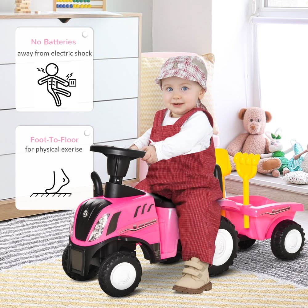 Sliding Car w/Horn No Power Storage Indoor & Outdoor for 12-36 Months Pink