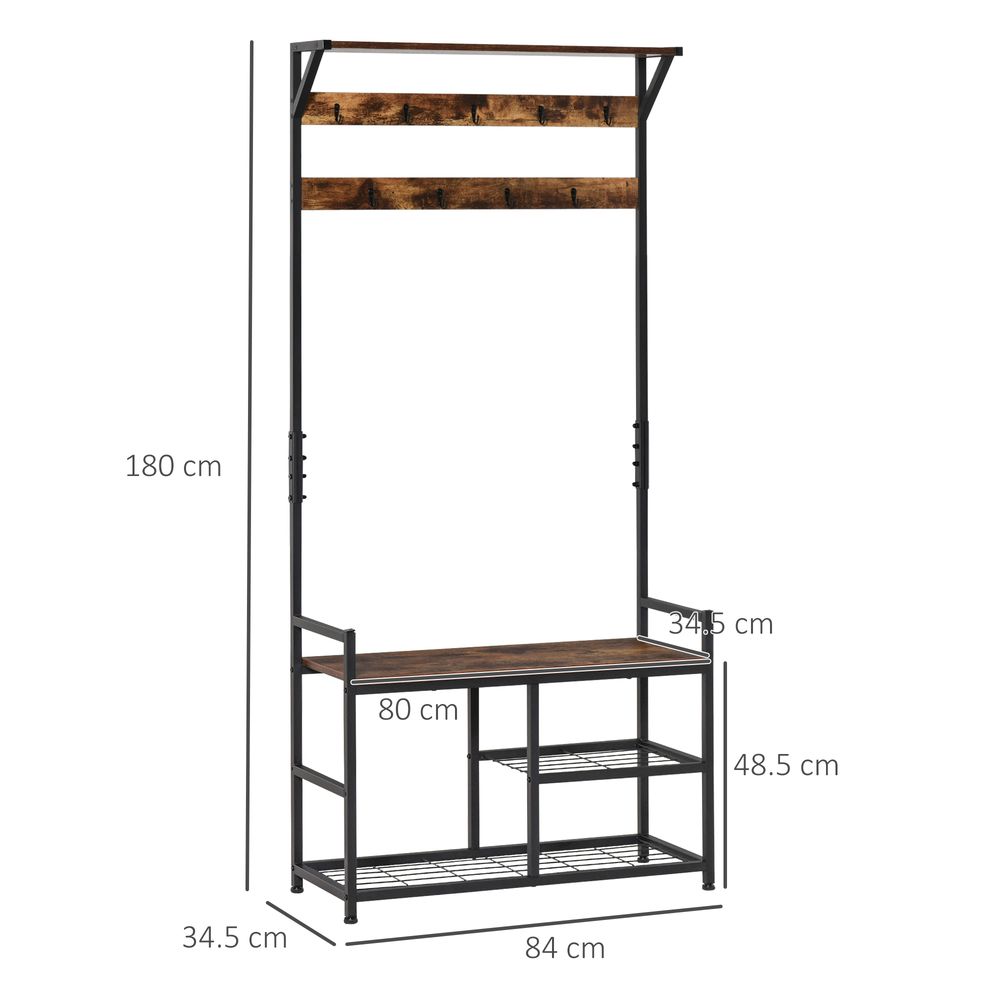 Coat Rack Stand Shoe Storage Bench for Bedroom Living Room Entryway