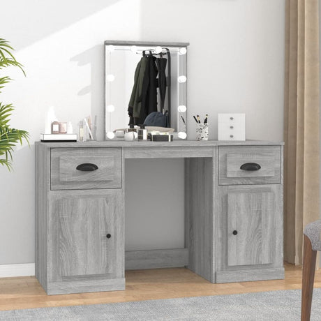 Dressing Table with LED White 130x50x132.5 cm