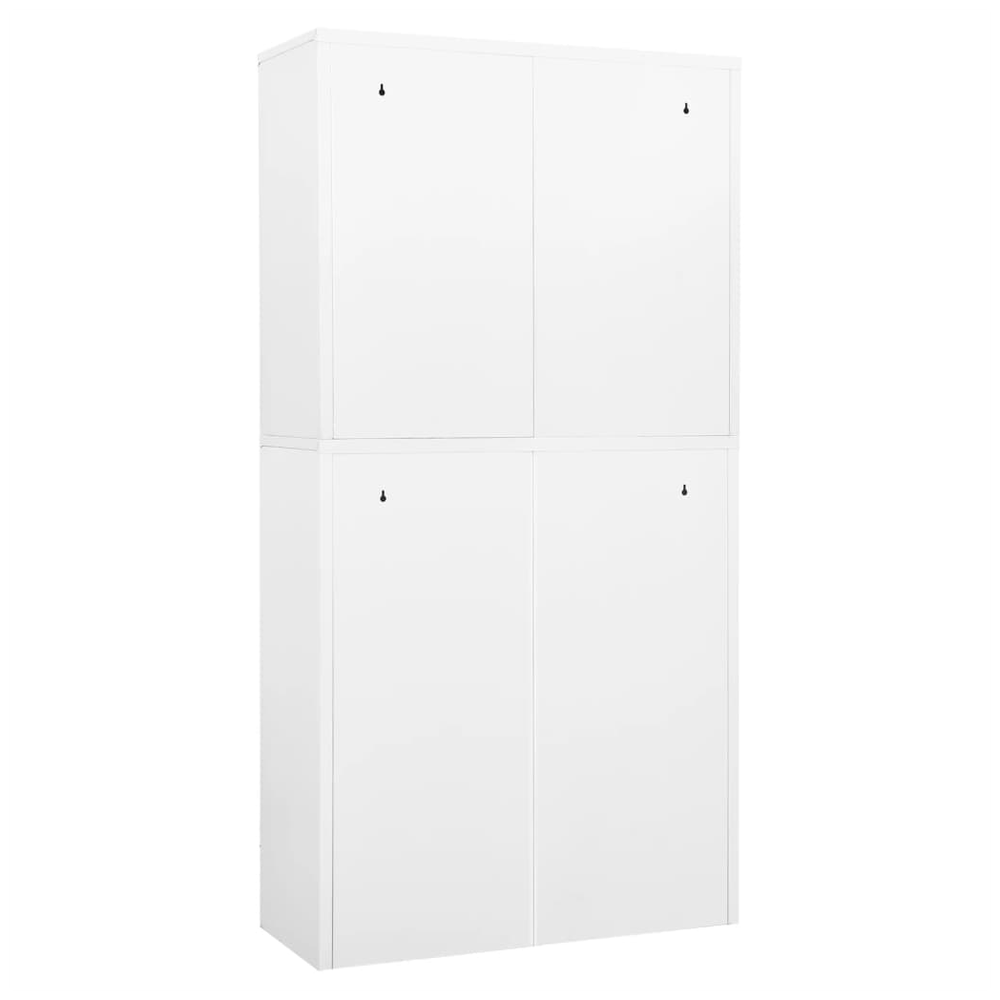 Office Cabinet White 90x40x180 cm Steel