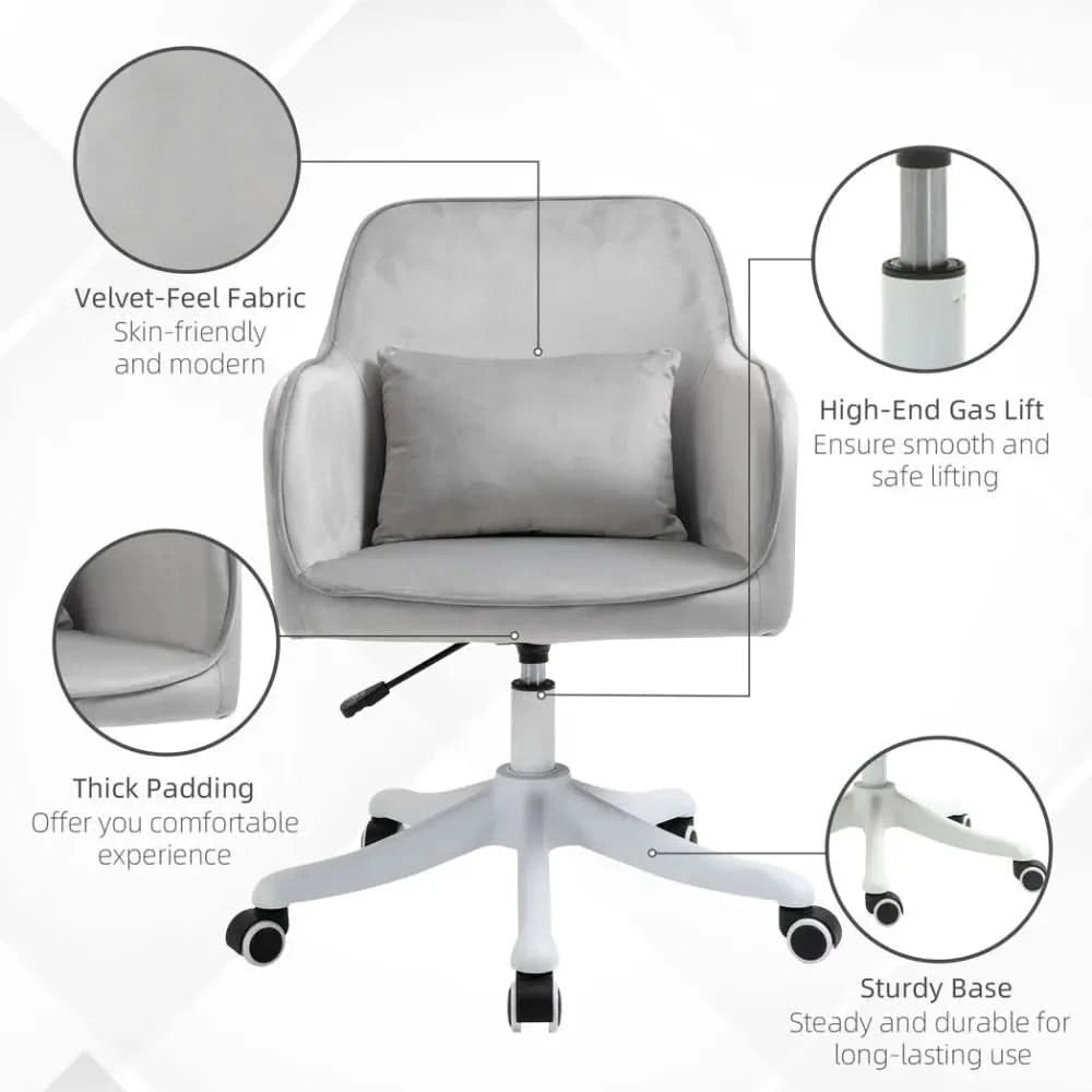 Office Chair with Rechargeable Electric Vibration Massage Lumbar Pillow, Wheels