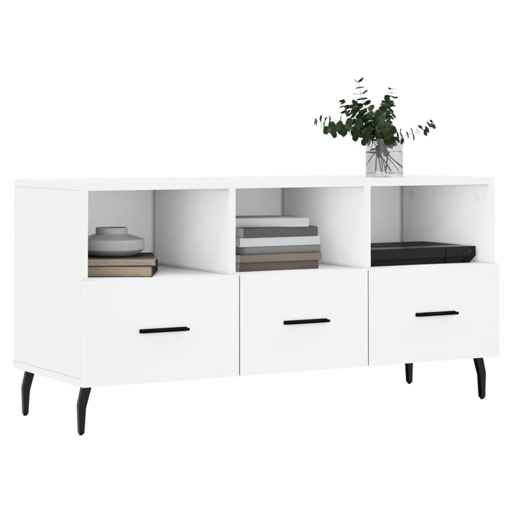 TV Cabinet White 102x36x50 cm Engineered Wood