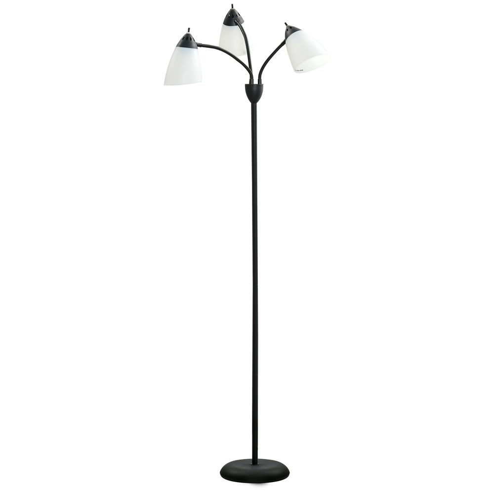 Arc Tree Floor Lamp 3 Adjustable Rotating Lights, with Steel Frame, 155cm, Black