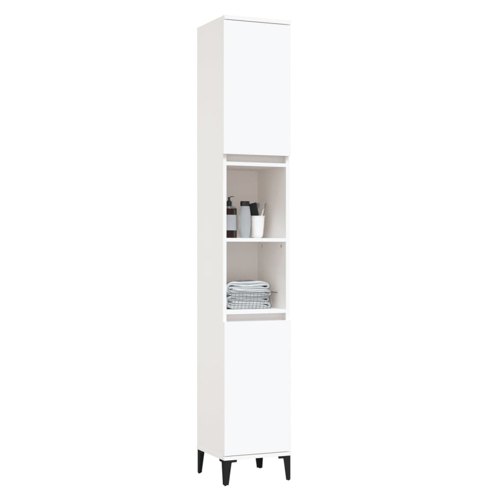 Bathroom Cabinet White 30x30x190 cm Engineered Wood