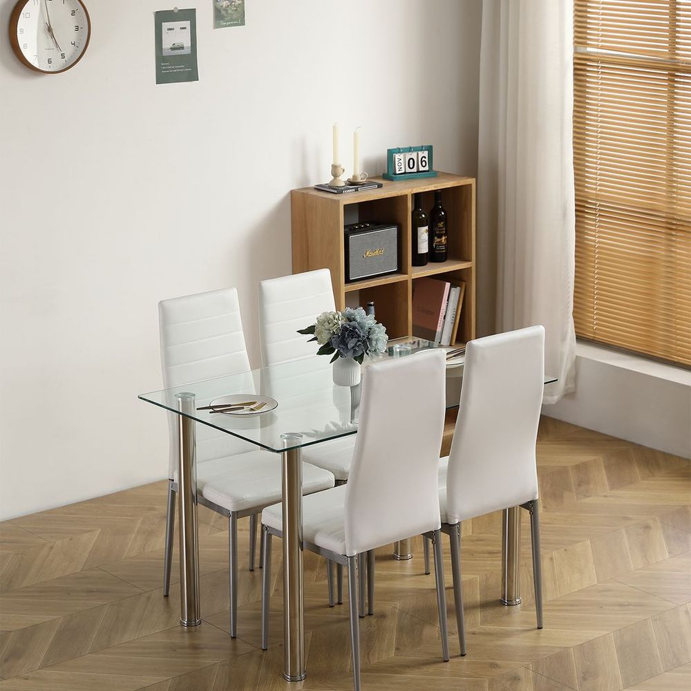 110CM Clear Colour Dining Table Set