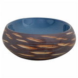 Countertop Basin Brown and Blue Oval 59x40x15 cm Ceramic