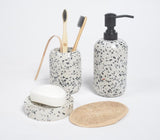 Turned Stipled Stone Bath Counter Set