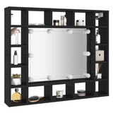 LED Mirror Cabinet Black 91x15x76.5 cm