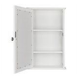 Single Door Mirror Indoor Bathroom Wall Mounted Cabinet Shelf White