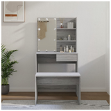 Dressing Table Set with LED Grey Sonoma Engineered Wood