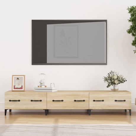 TV Cabinet Smoked Oak 150x34,5x30 cm Engineered Wood