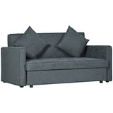 2 Seater Sofa Bed Convertible Bed Settee with 2 Cushions Storage