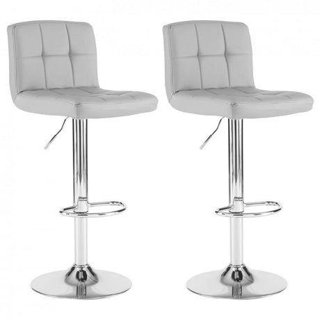 Faux Leather Bar Stool with Chrome Leg