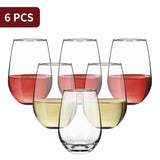 Set of 6 Traditional Crescent Highball Glass Tumblers - 510ml (17.2oz) Highball Glasses