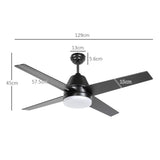 Mounting Reversible Ceiling Fan with Light, Remote, Black & Brown