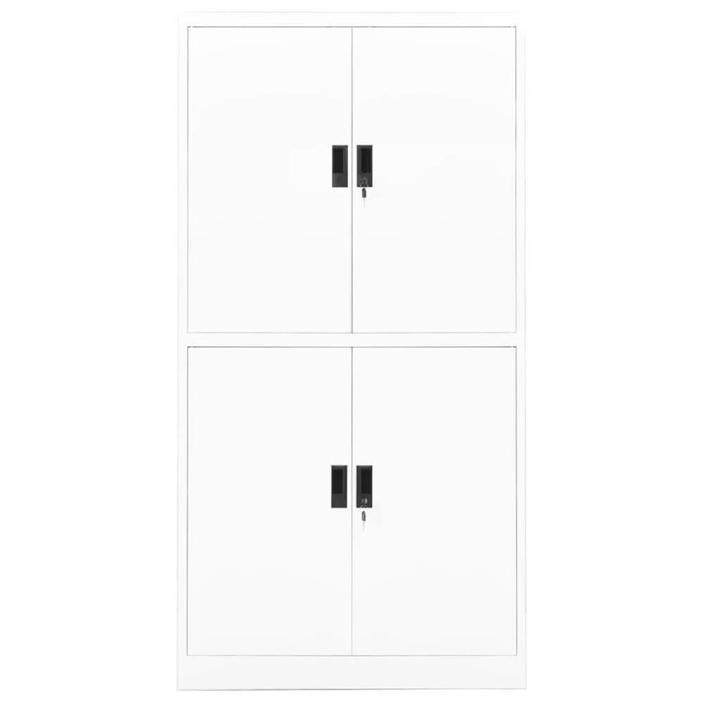 Office Cabinet White 90x40x180 cm Steel