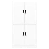 Office Cabinet White 90x40x180 cm Steel