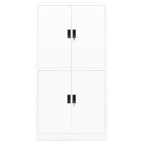 Office Cabinet White 90x40x180 cm Steel