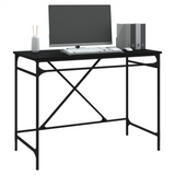 Desk Black 100x50x75 cm Engineered Wood and Iron