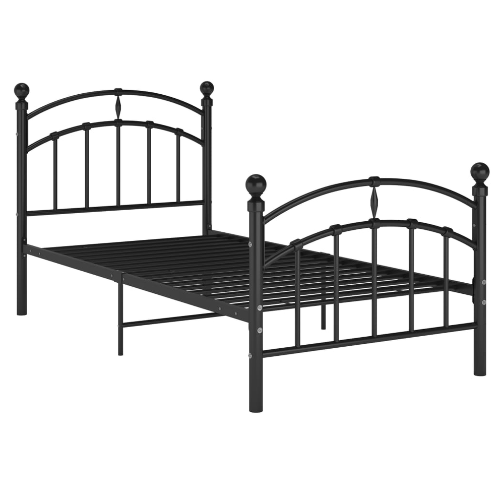 Bed Frame Black Metal 90x200 cm