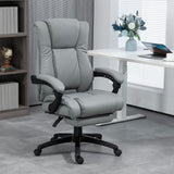 Vinsetto Executive Home Office Chair High Back Recliner, with Foot Rest, Grey