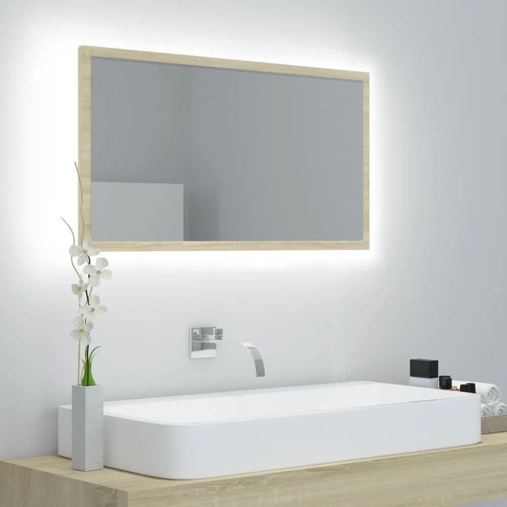 LED Bathroom Mirror White 80x8.5x37 cm Acrylic