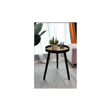 Cane Black Round Side Table