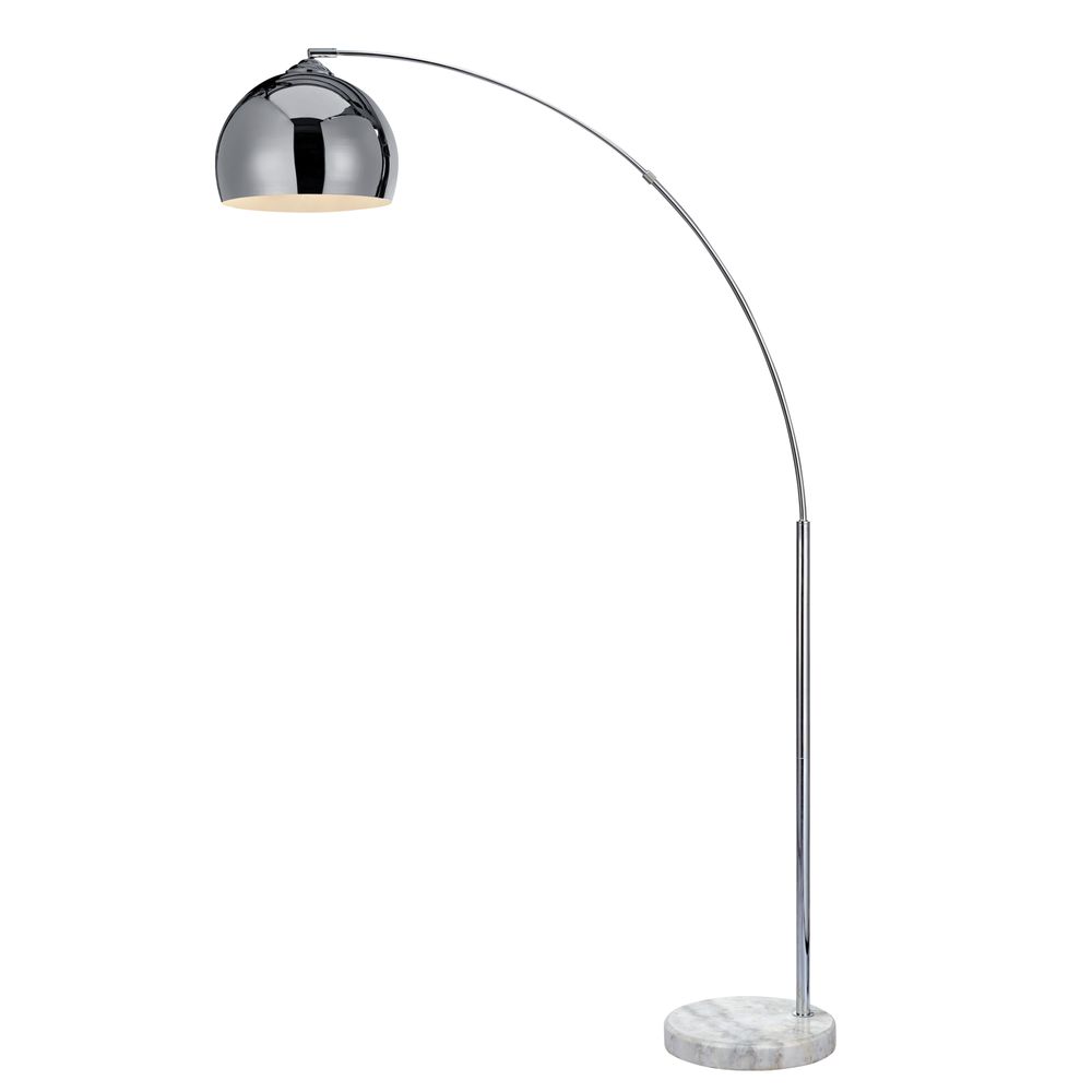 Arquer Arc Curved LED Floor Lamp & Shade, Modern Lighting, Chrome