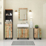 4 Piece Bathroom Furniture Set Solid Wood Reclaimed