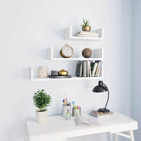 Wall Display Shelves 3 pcs Smoked Oak Engineered Wood