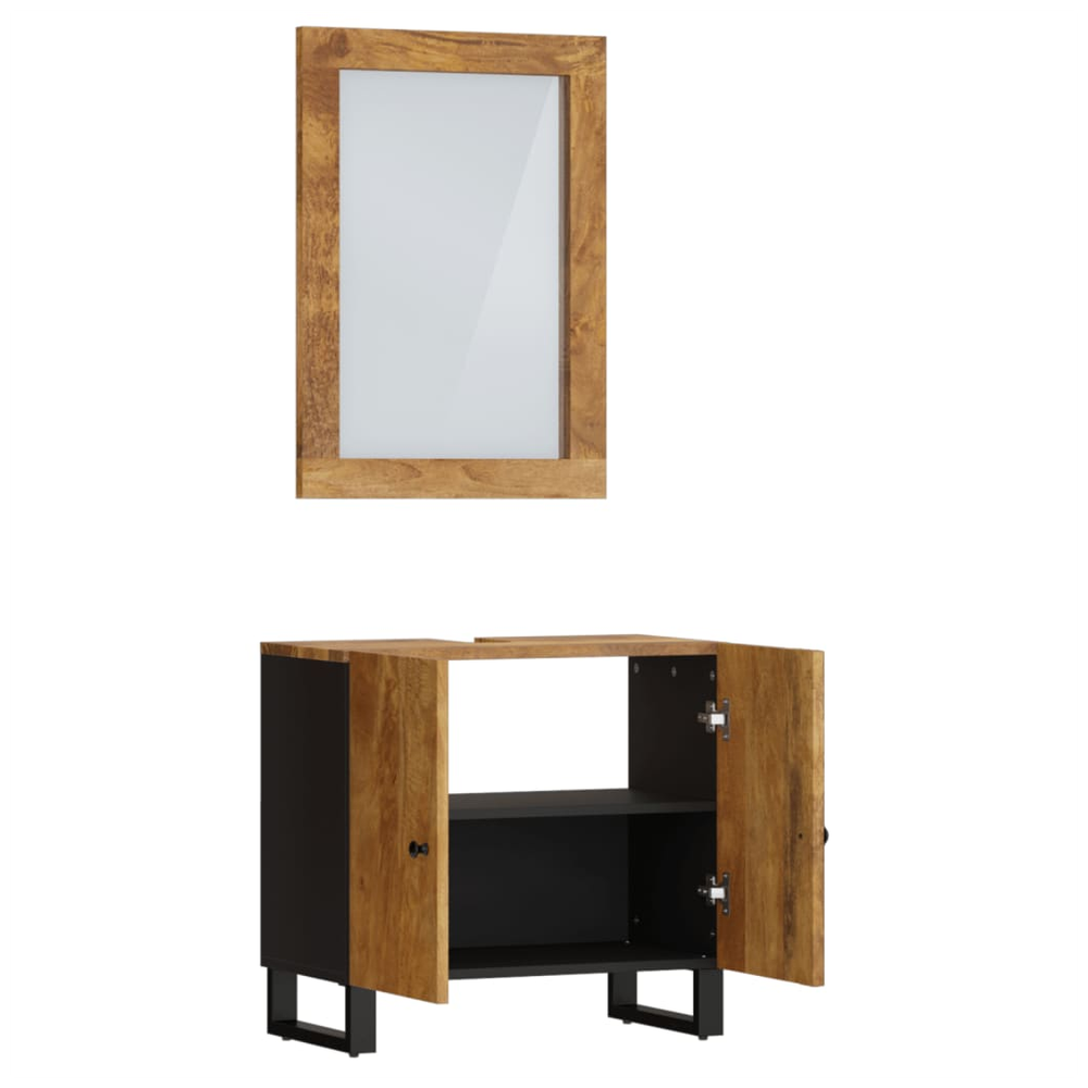 2 Piece Bathroom Furniture Set Solid Wood Mango