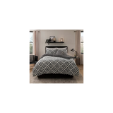 GEO JACQUARD FLEECE DUVET SET CHARCL SK