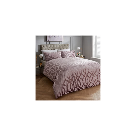 VELVET JACQUARD GEO BLUSH DUVET SET SB