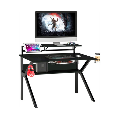 Neo 3 Tier Black Gaming Computer Office Desk