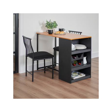 Compact Bistro Dining Set - Black