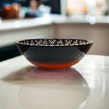 Handmade Ceramic Bowl Tulip Orange to Black 21cm