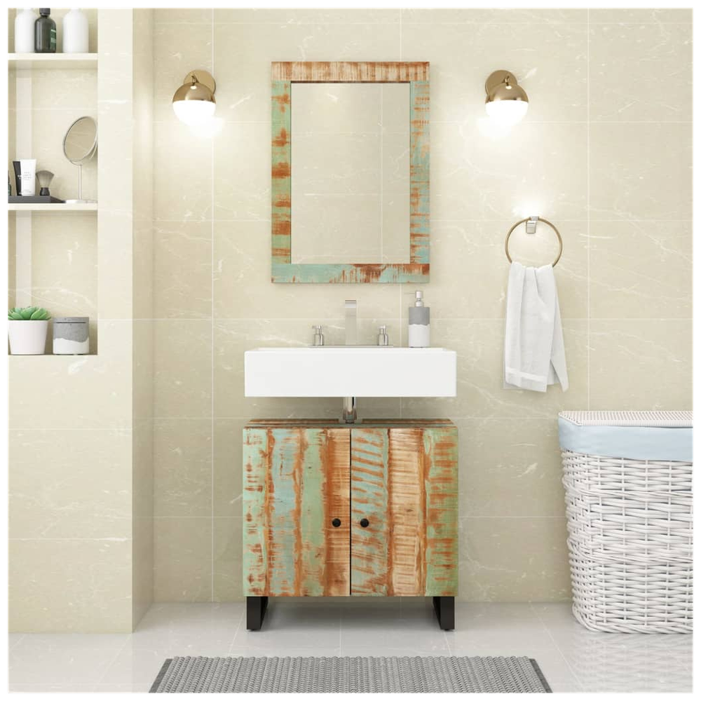 2 Piece Bathroom Furniture Set Solid Wood Reclaimed