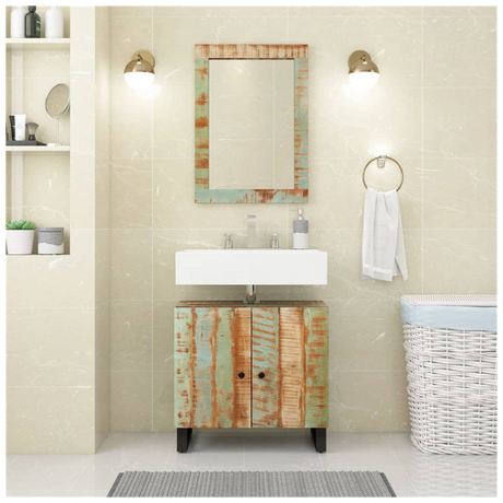 2 Piece Bathroom Furniture Set Solid Wood Reclaimed