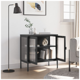 Sideboard Black 70x35x70 cm Glass and Steel