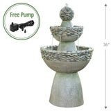 Garden Water Feature,  Large Water Fountain, 3 Tiered Waterfall