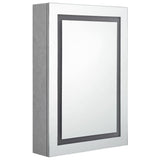 LED Bathroom Mirror Cabinet Concrete Grey 50x13x70 cm